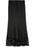 CHANEL Pre-Owned 2002 mesh-hem silk skirt - Black
