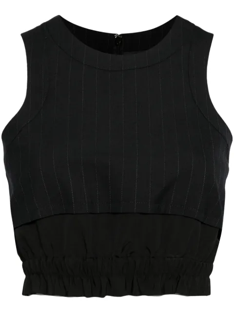 sacai pinstripe-pattern sleeveless crop top 