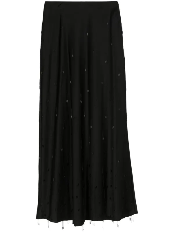 Simkhai Kade Fringe Maxi Skirt in Black