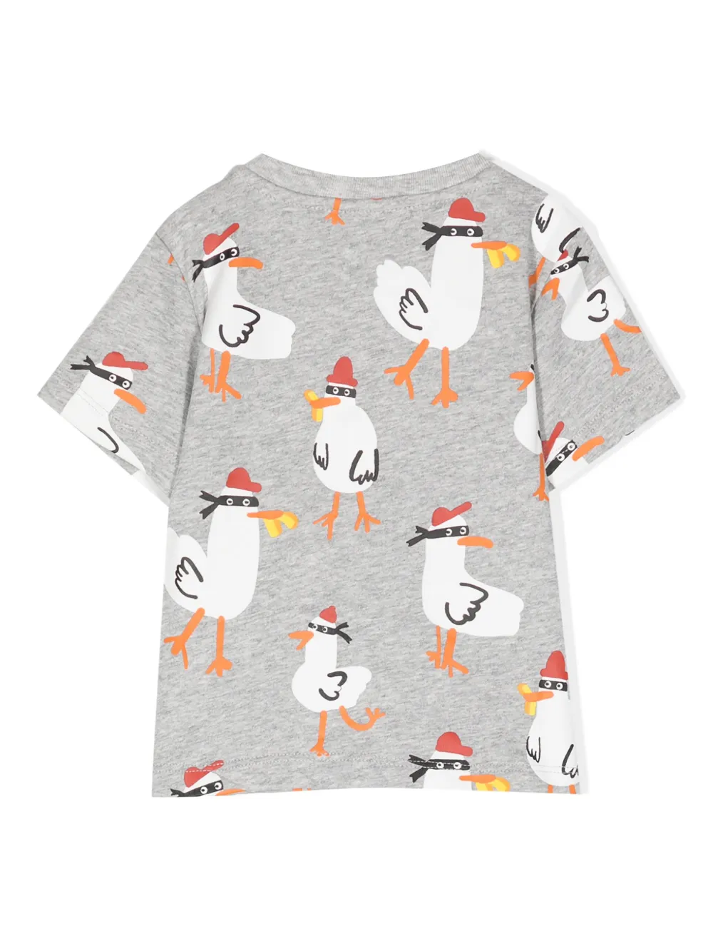 Shop Stella Mccartney Seagull Bandit Rash Cotton T-shirt In Grey