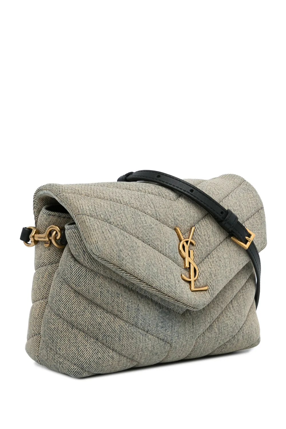 Saint Laurent Pre-Owned 2022 Pre-Owned Saint Laurent Denim Toy Loulou Crossbody Bag - Blauw