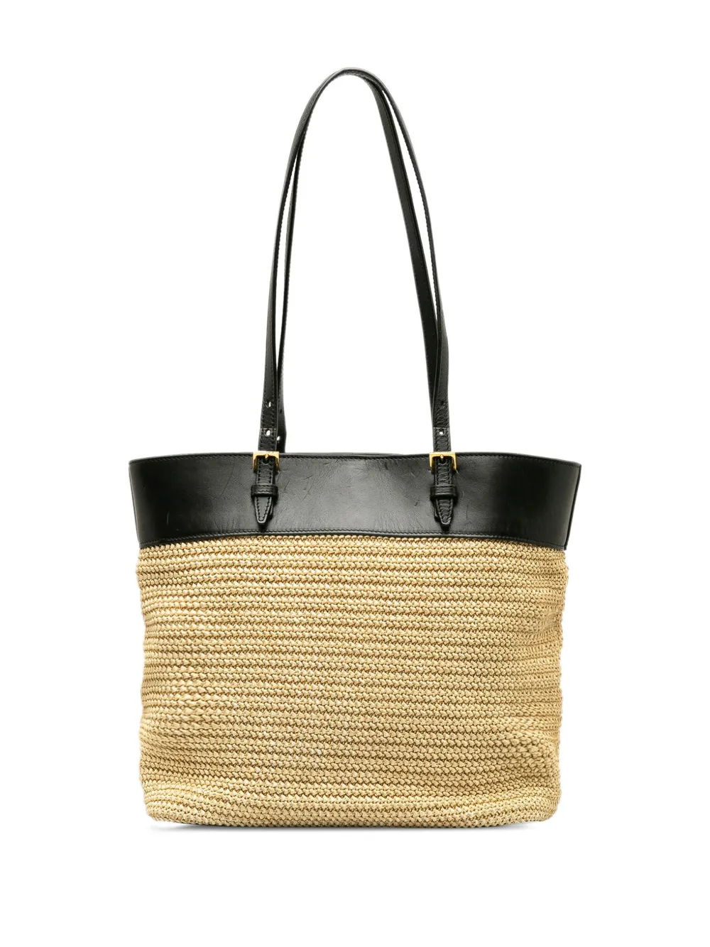 Saint Laurent Pre-Owned 2019 raffia shoulder bag - Beige