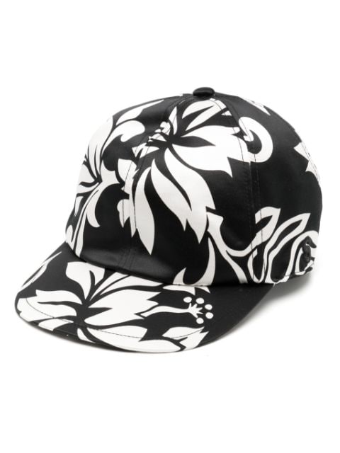 sacai gorra con estampado floral