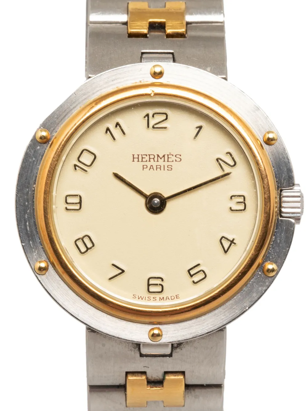 Hermès Pre-Owned 1990-2000 pre-owned H-link round face 21mm - Beige