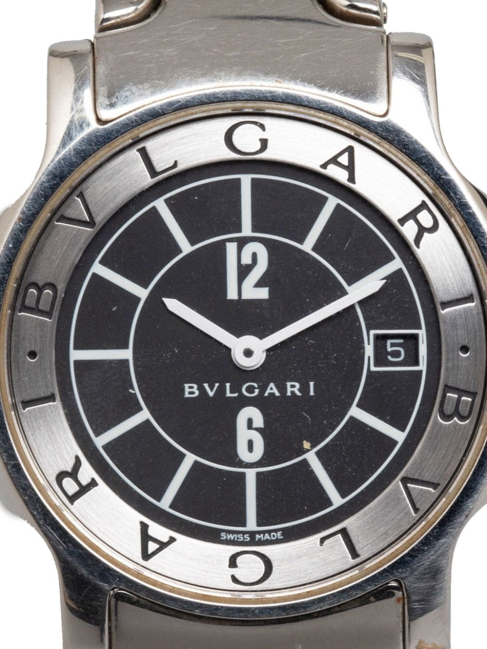 Pre-owned Bvlgari 1990-2000 Solotempo 35mm In Silver