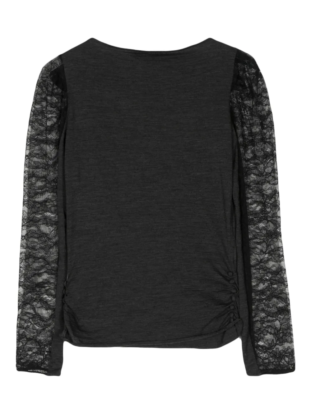 Louis Vuitton Pre-Owned lace-pattern sheer sleeves top | Image 2