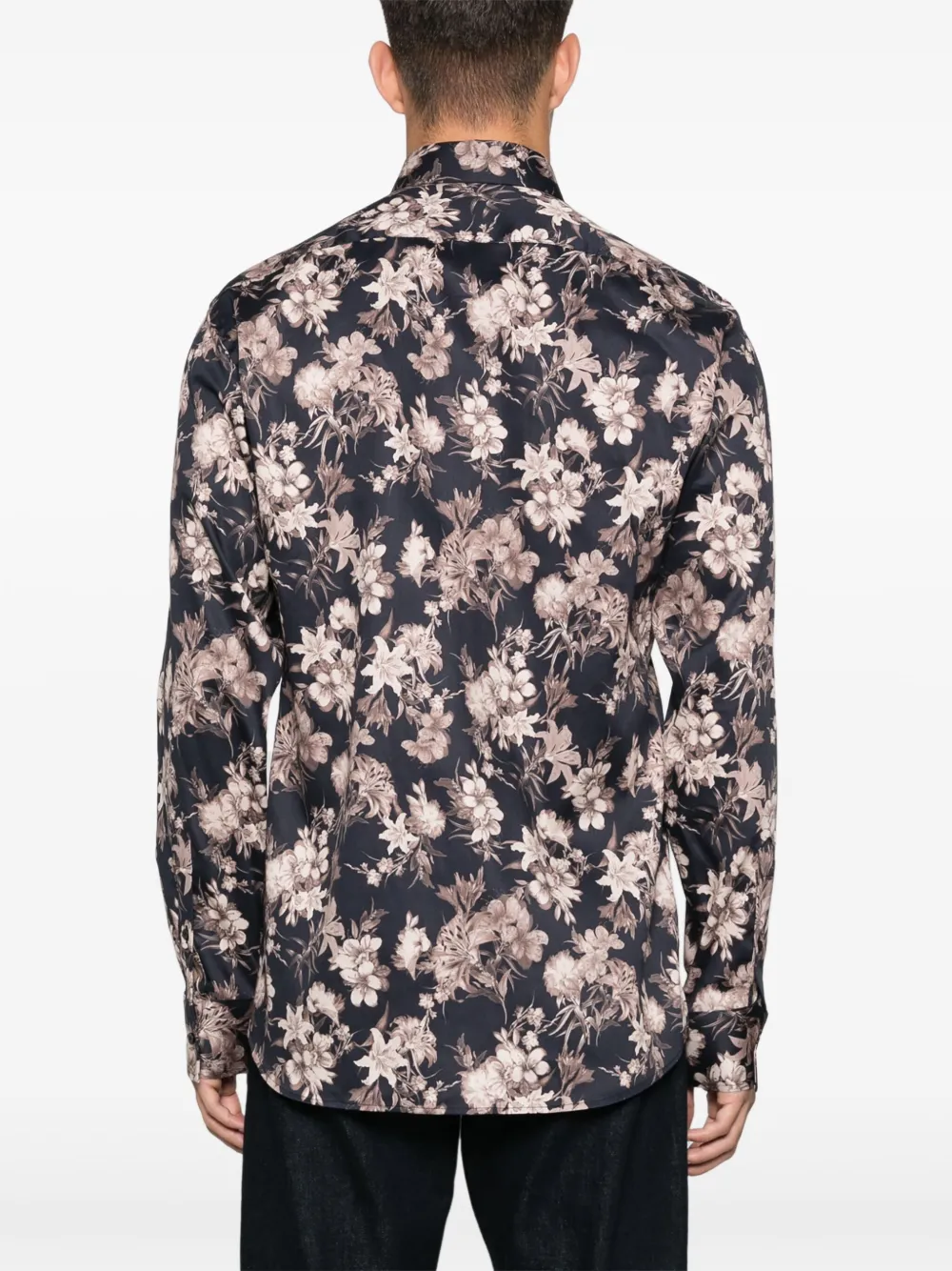 Karl Lagerfeld Overhemd met bloemenprint Zwart