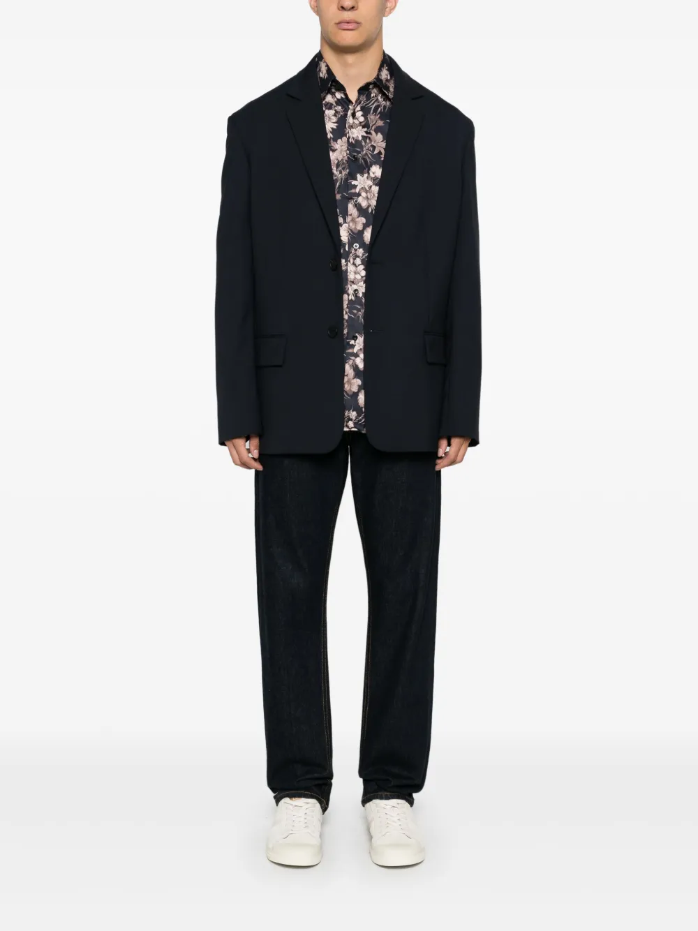 Karl Lagerfeld Overhemd met bloemenprint - Zwart