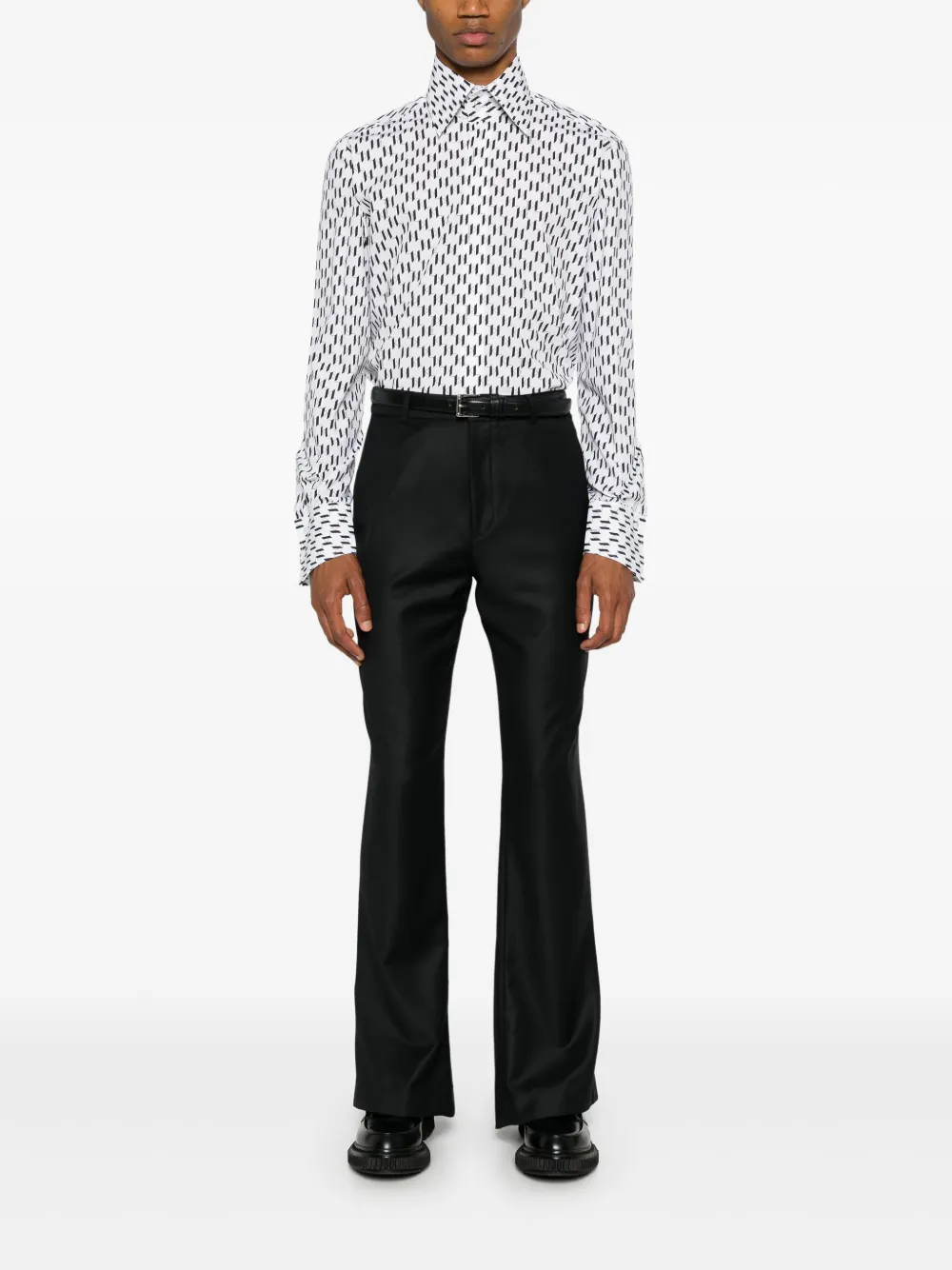 Karl Lagerfeld Katoenen overhemd met monogramprint - Wit