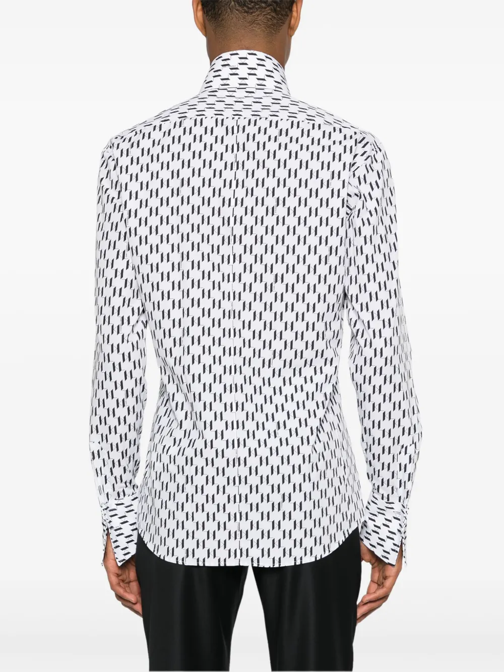 Karl Lagerfeld Katoenen overhemd met monogramprint Wit