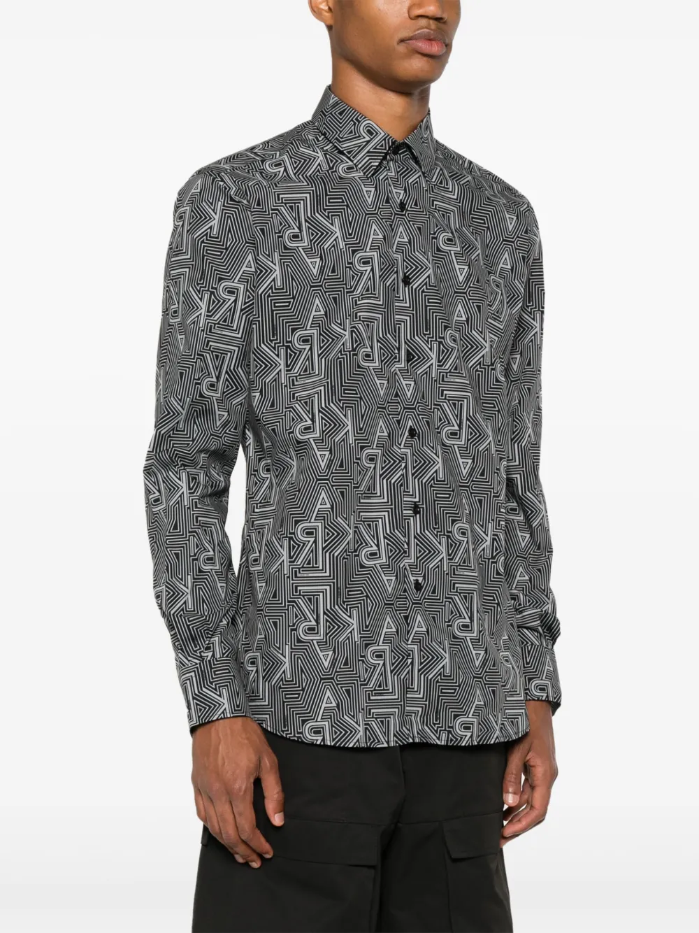 Karl Lagerfeld Overhemd met logoprint Zwart