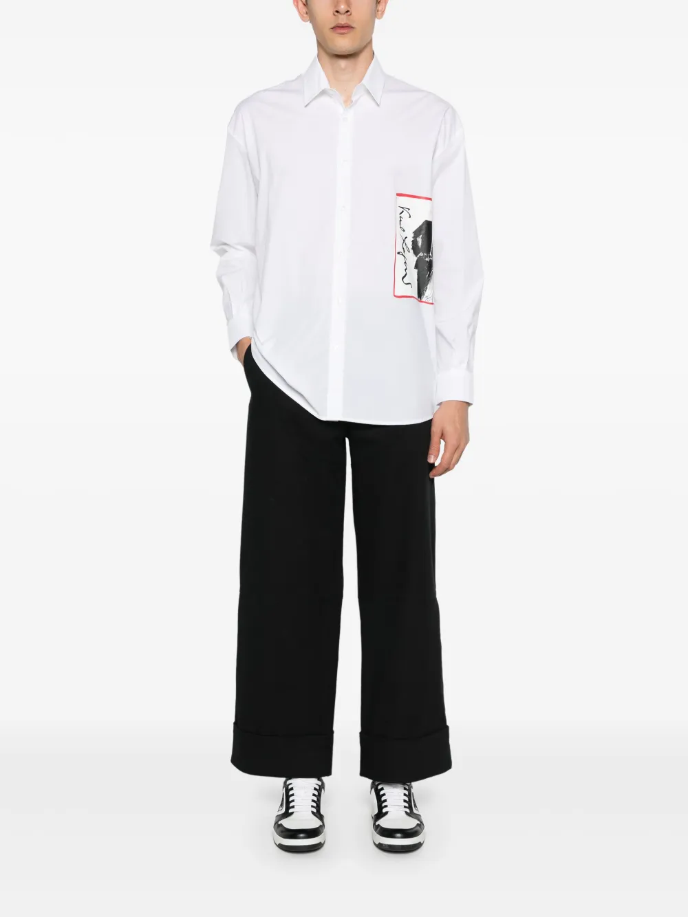 Karl Lagerfeld Overhemd met logoprint - Wit