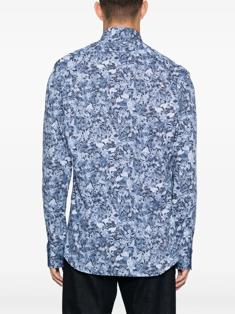 Karl Lagerfeld Overhemd met bloemenprint Blauw