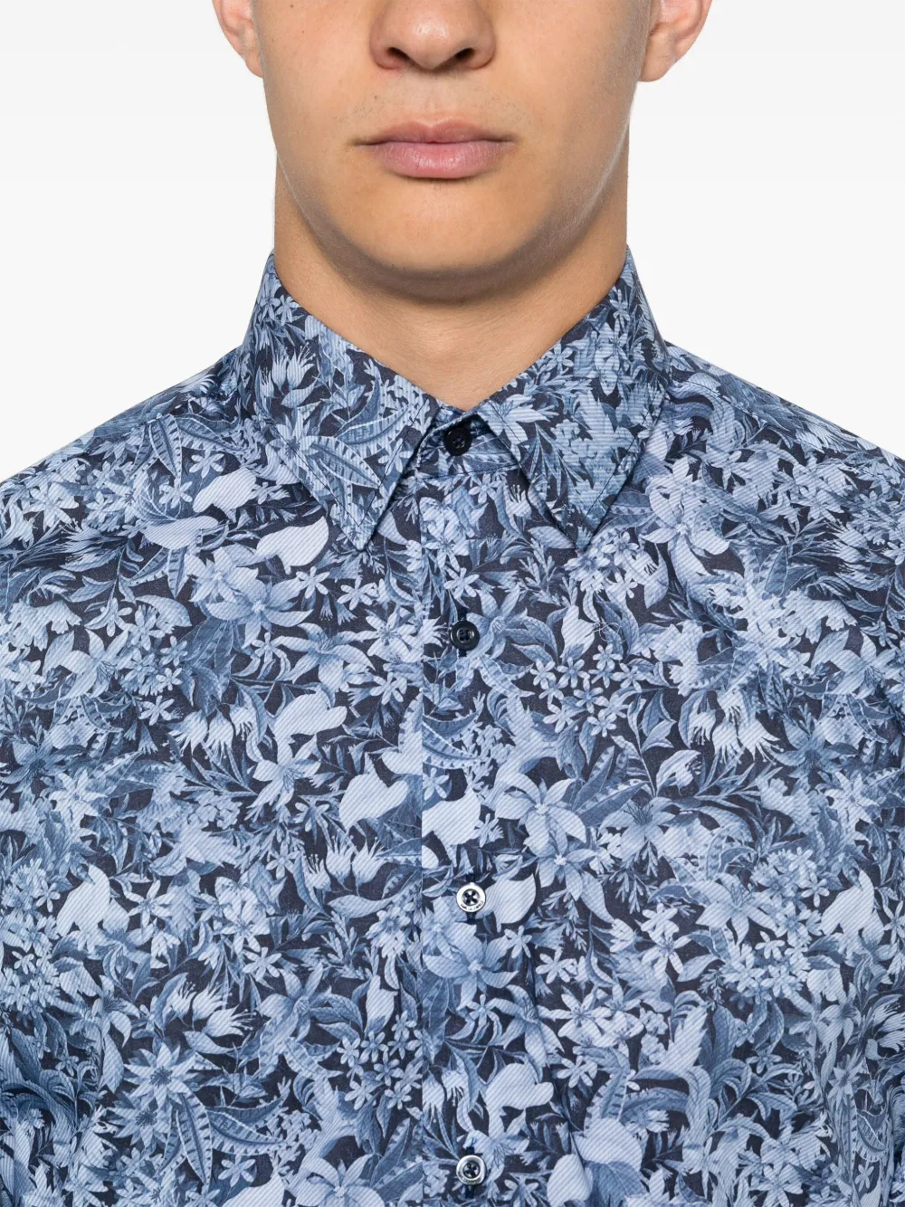 Karl Lagerfeld Overhemd met bloemenprint Blauw