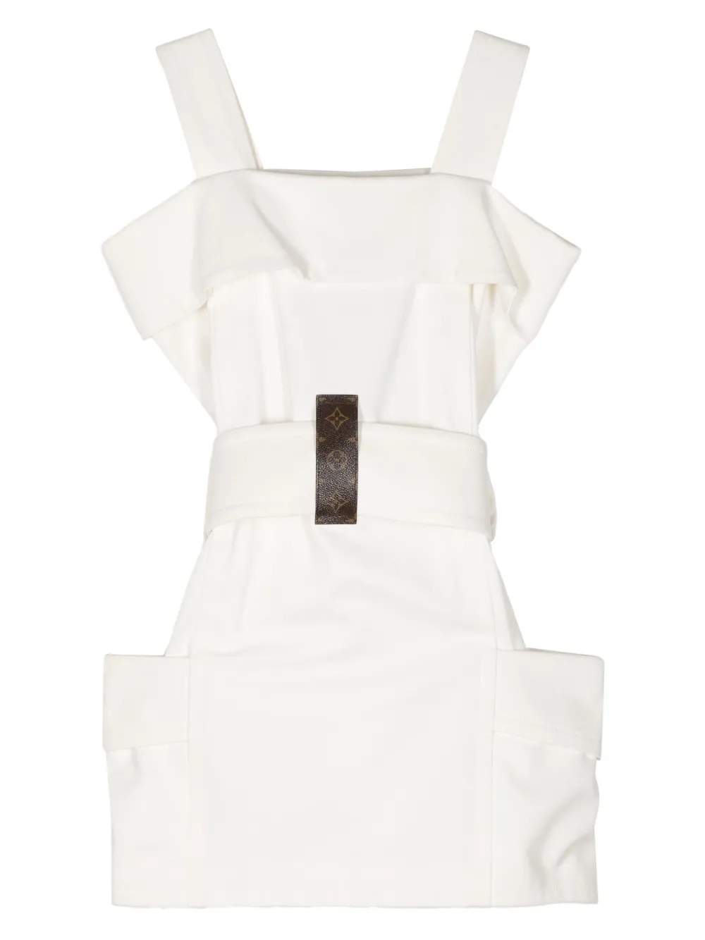 Louis Vuitton Pre-Owned belted sleeveless dress - Wit
