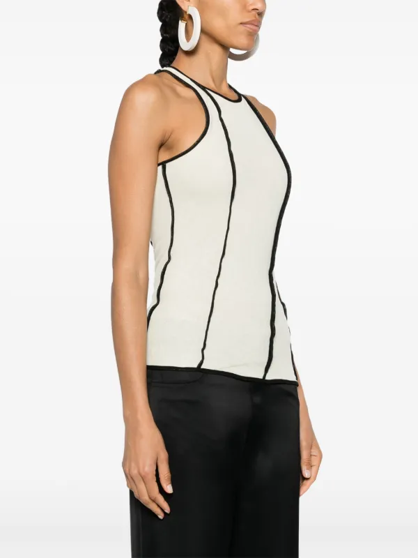 「かわいい～！」 Nanushka Enna Tank Top | Neutrals | FARFETCH トップス