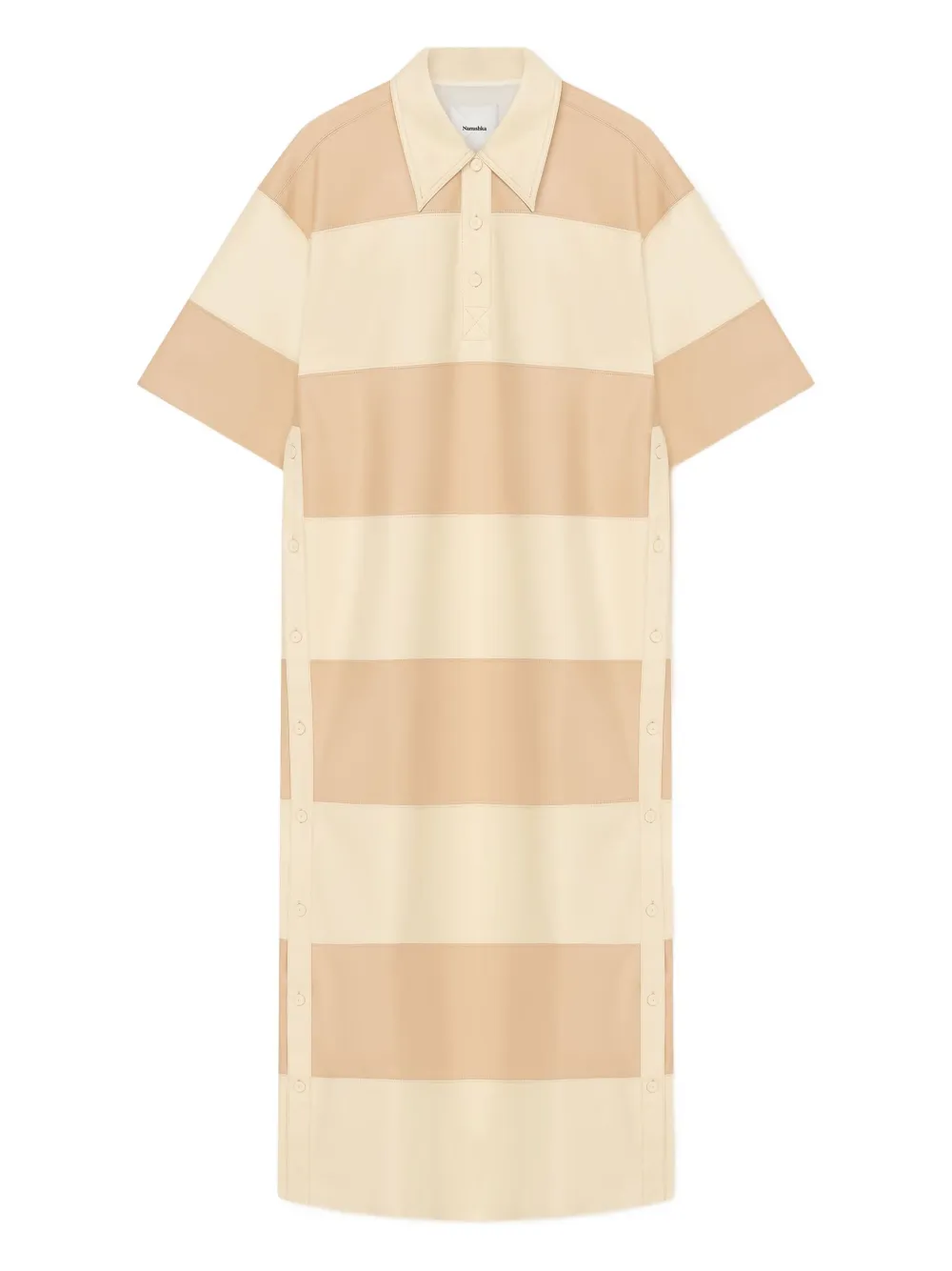 Nanushka stripped-pattern midi dress | Neutrals | Image 1