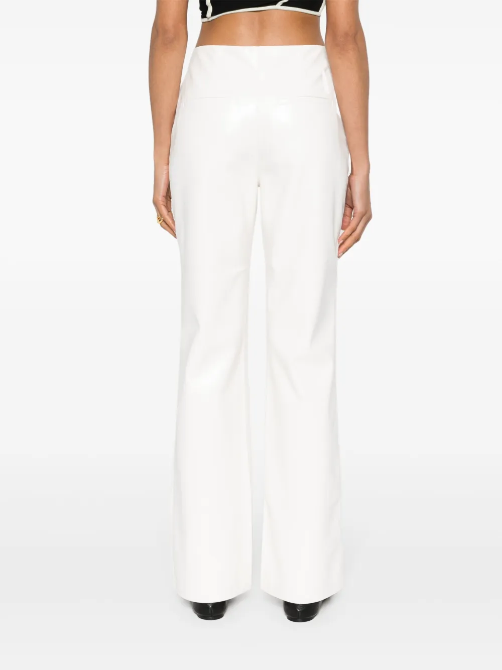 Shop Nanushka Manola Straight-leg Trousers In White