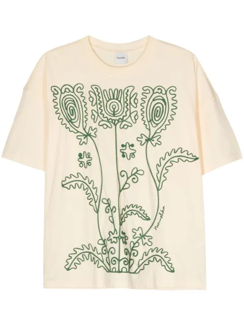 Nanushka Wren T-Shirt mit Blumenstickerei