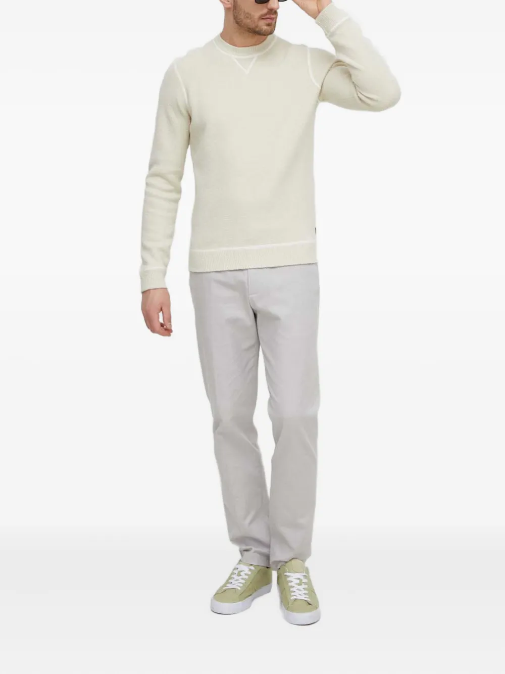 BOSS Trui met ronde hals - Beige