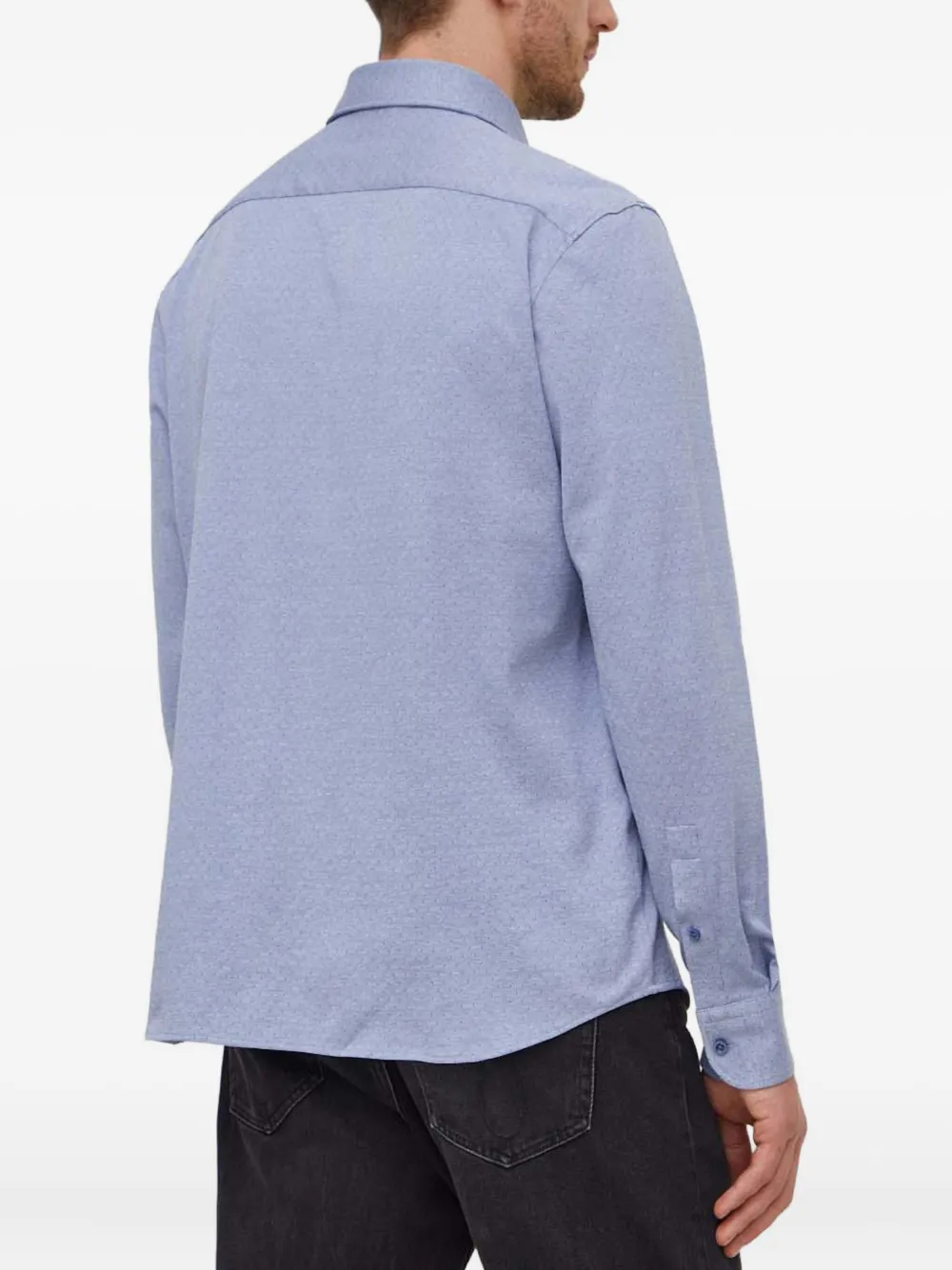 BOSS Getextureerd overhemd Blauw