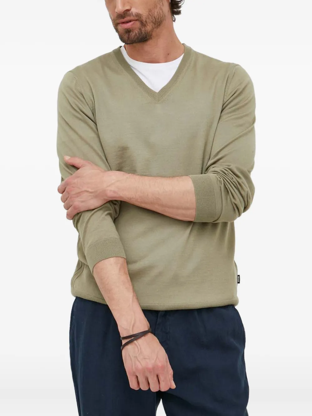 BOSS V-neck long-sleeve sweater | Green | Image 1