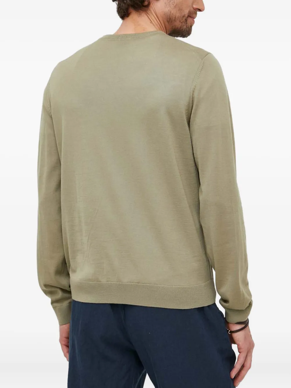 BOSS Trui met V-hals en lange mouwen Groen