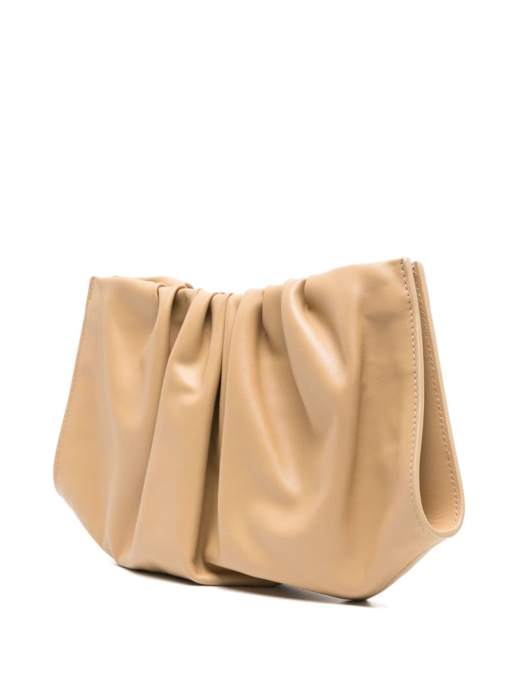 Shop Coccinelle Drap Leather Clutch Bag In Neutrals