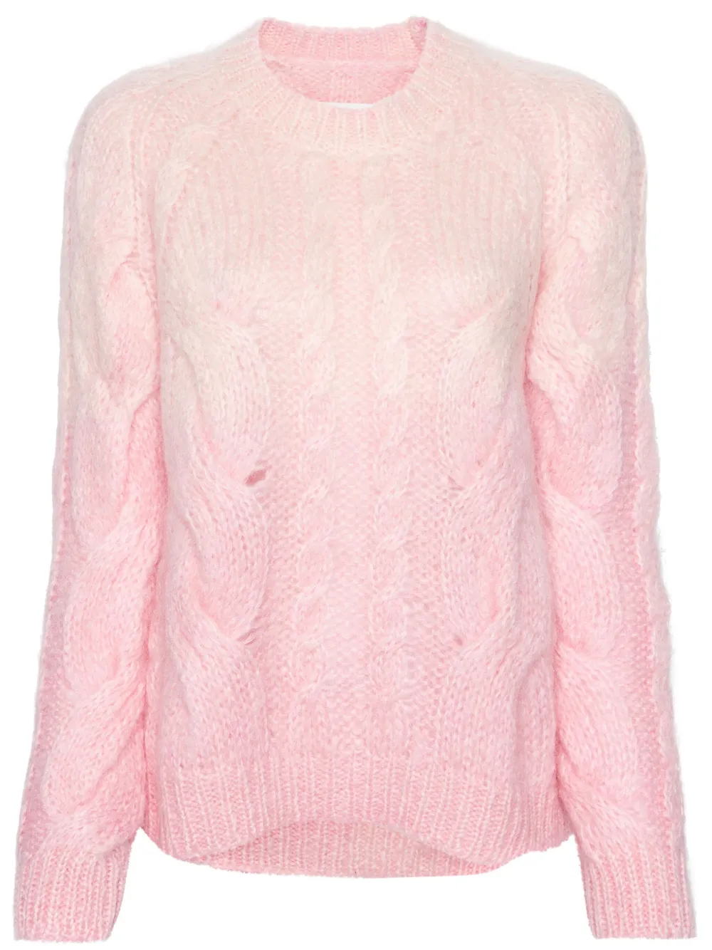 Shop Maison Margiela Ombré Cable-knit Jumper In Pink