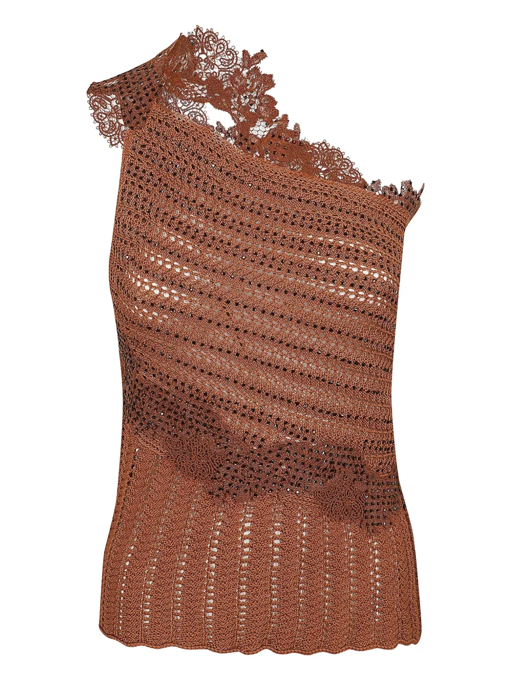 Ermanno Scervino lace-insert knitted top Bruin