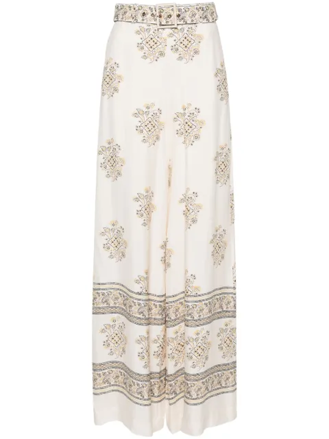 ZIMMERMANN Utility Dot Lemon-print wide trousers