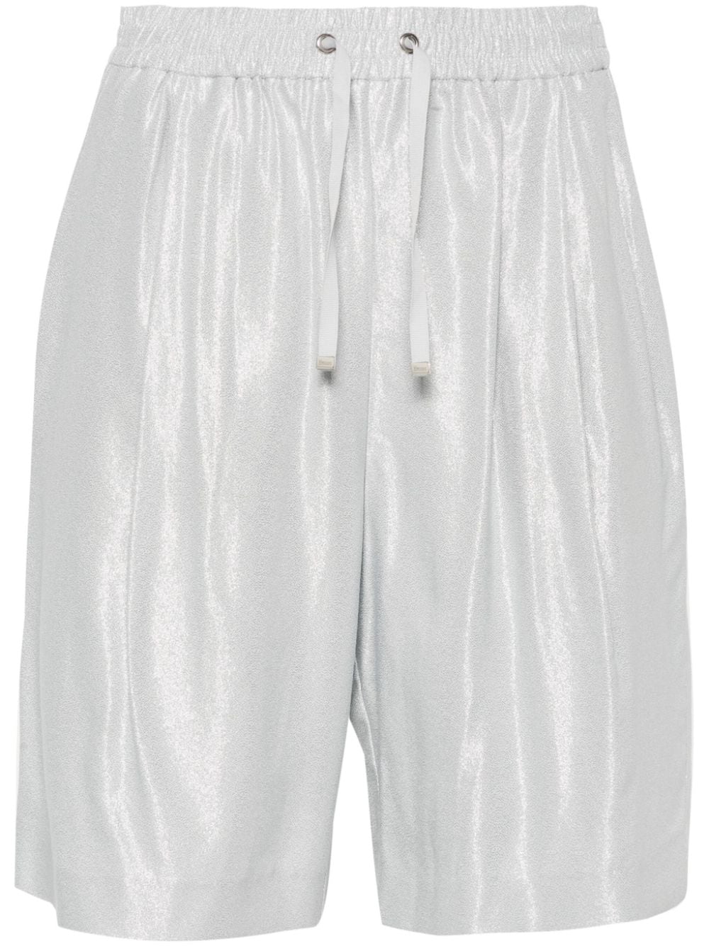 Herno Pleat-detail Shorts In Silver