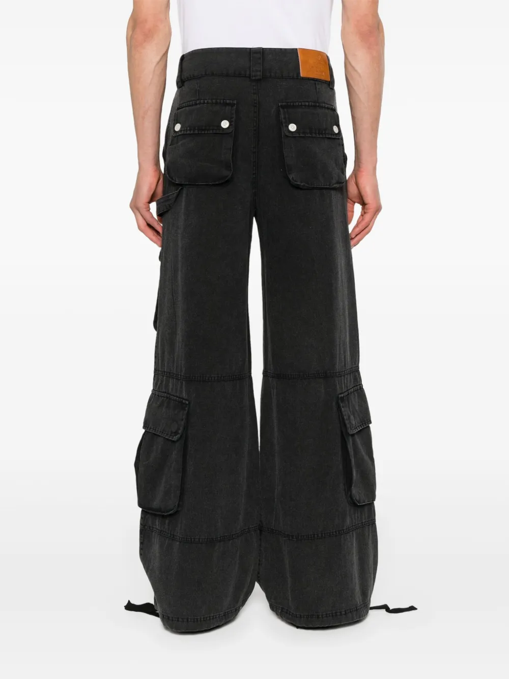 Shop Untitled Artworks Wide-leg Cargo Pants In Black