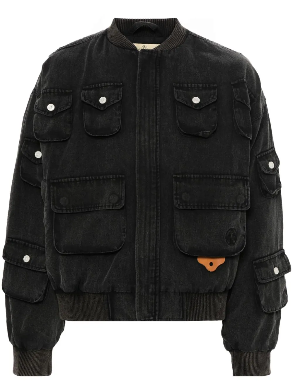 logo-embroidered bomber jacket