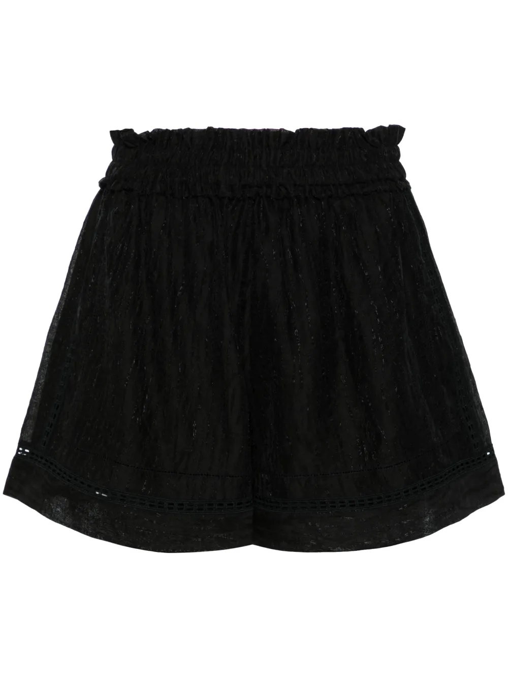 Iro Davina Embroidered-texture Shorts In Black