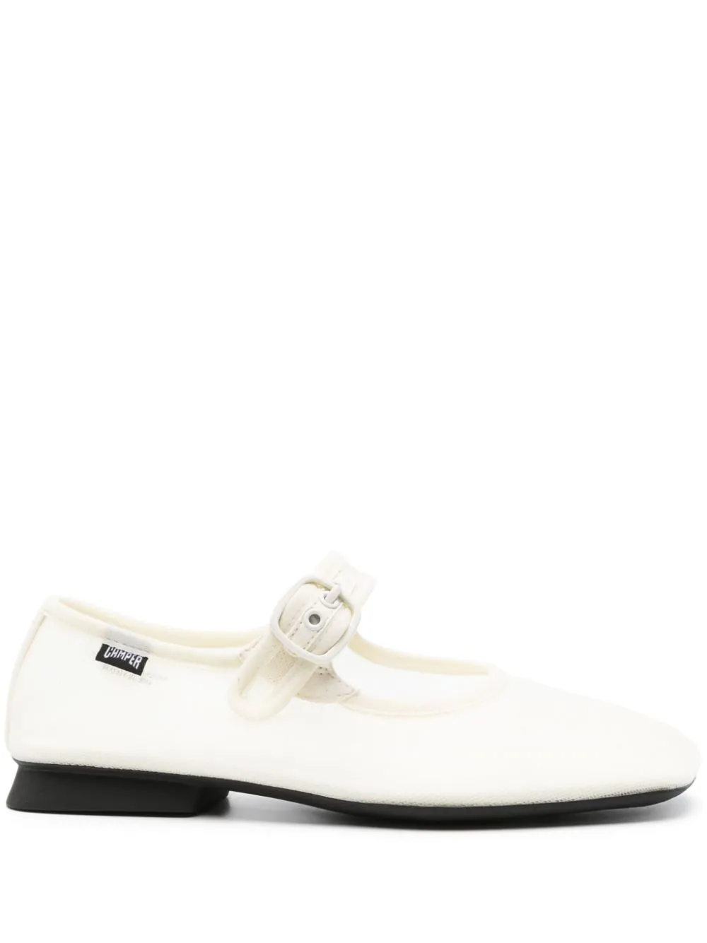 Camper Casi Myra Leather Ballerina Shoes In White