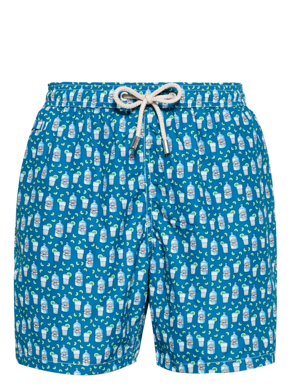 Mc2 Saint Barth Graphic-print Drawstring Swim Shorts In 蓝色