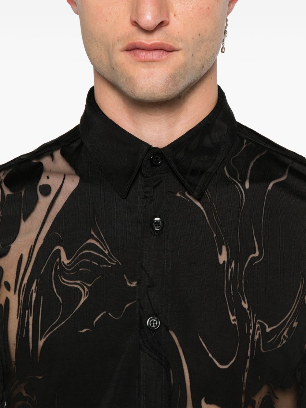 Shop Lgn Louis Gabriel Nouchi Cut-out Detail Shirt In Black