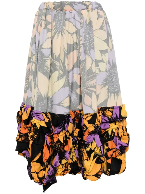 Comme Des Garcons floral-print midi skirt Women
