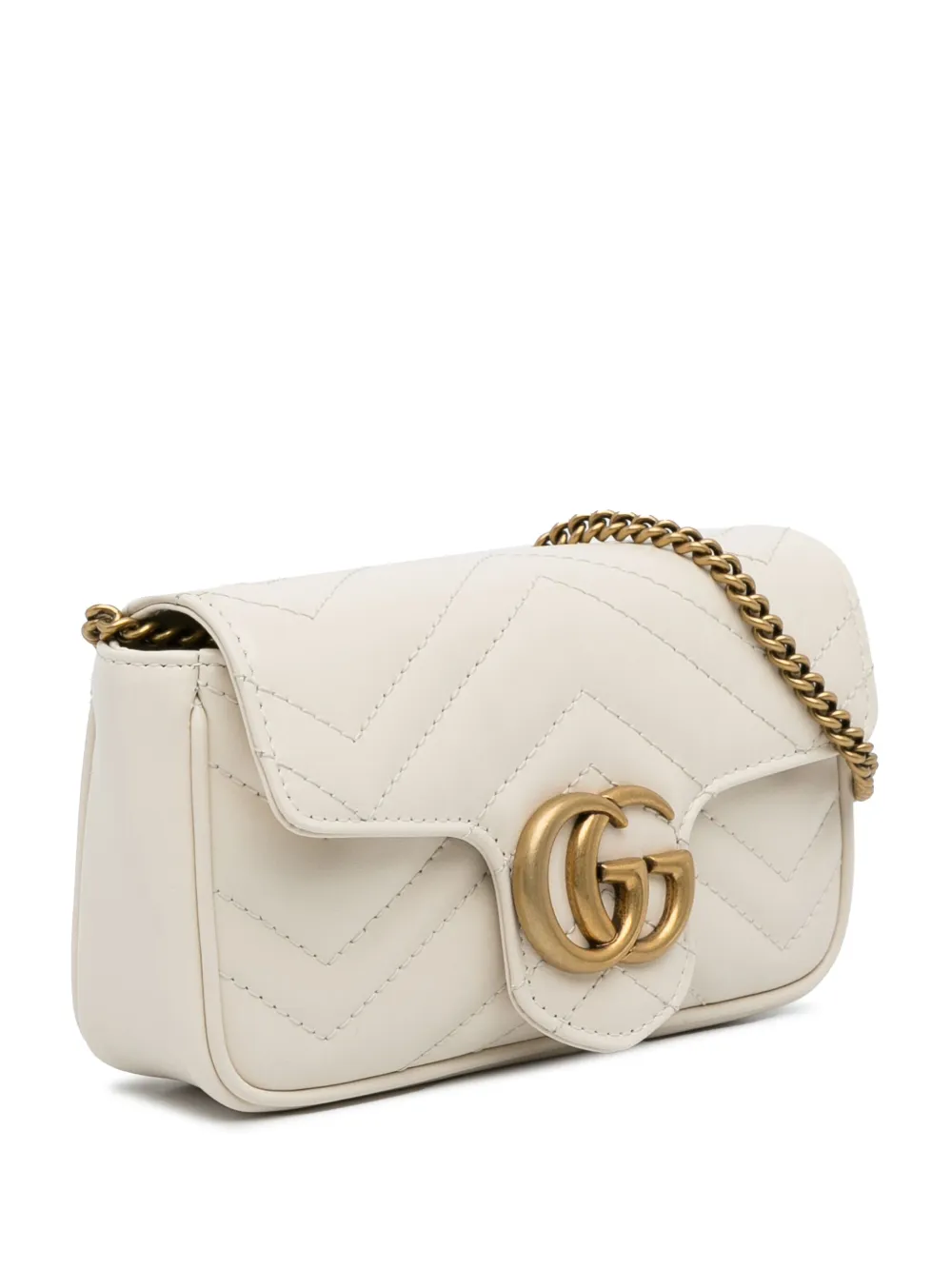 Gucci Pre-Owned 2000-2015 Pre-Owned Gucci Super Mini GG Marmont Matelasse crossbody bag - Wit