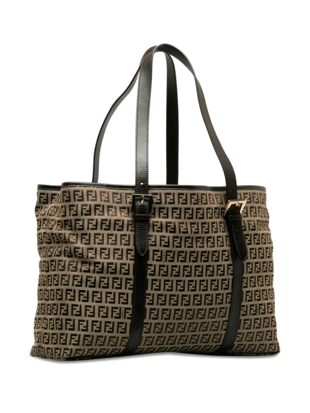 Pre-owned Fendi 2010-2023 Zucchino Magnetic-fastening Tote Bag In Brown