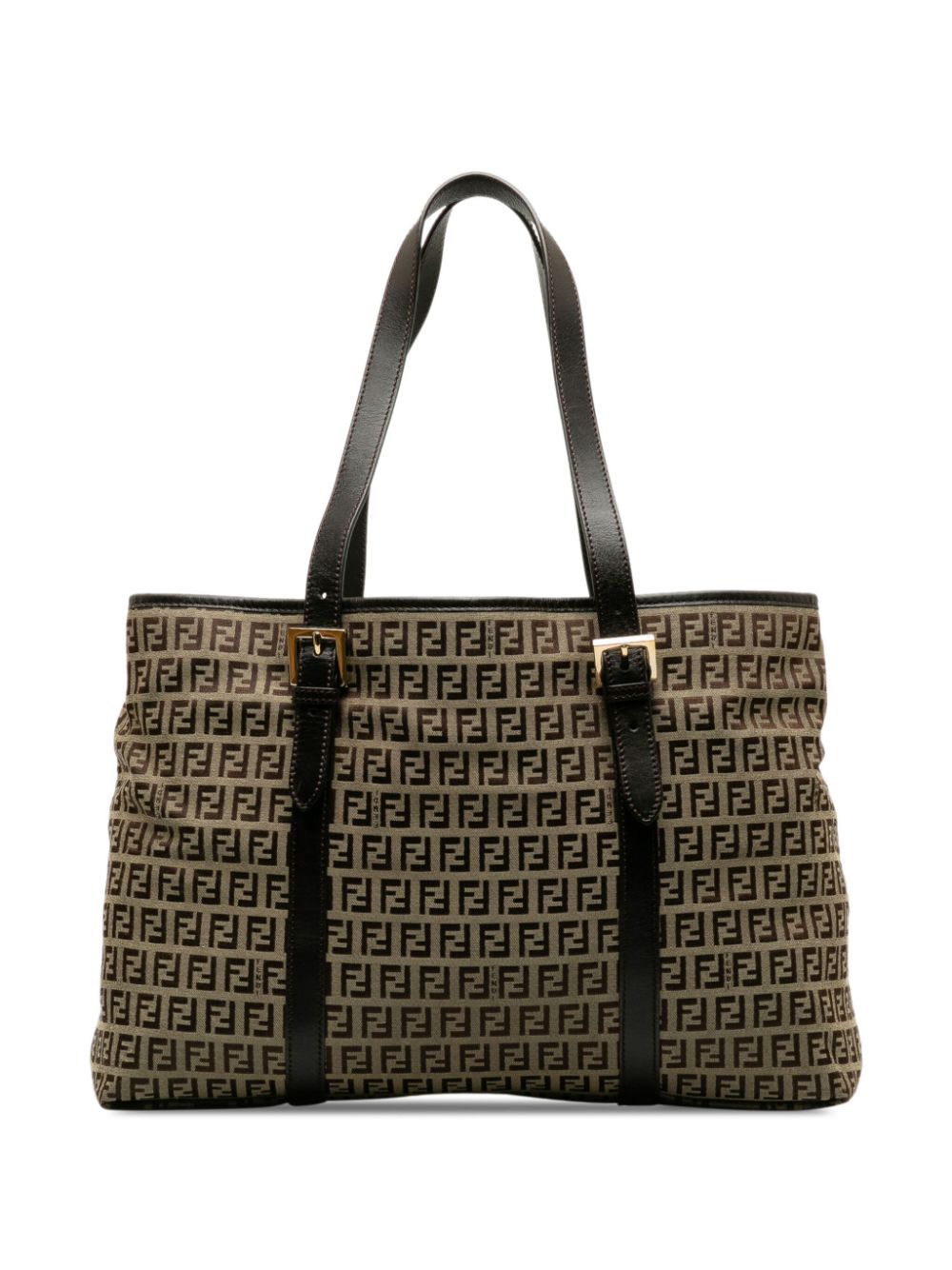 Pre-owned Fendi 2010-2023 Zucchino Magnetic-fastening Tote Bag In Brown