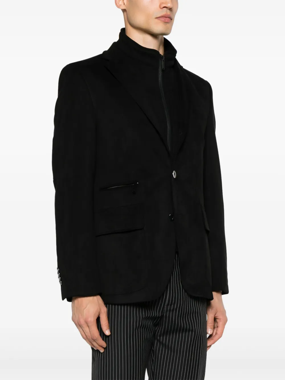 Karl Lagerfeld Blazer met enkele rij knopen en vlakken Zwart