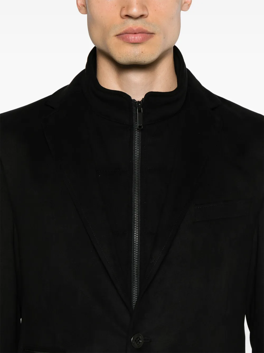 Karl Lagerfeld Blazer met enkele rij knopen en vlakken Zwart