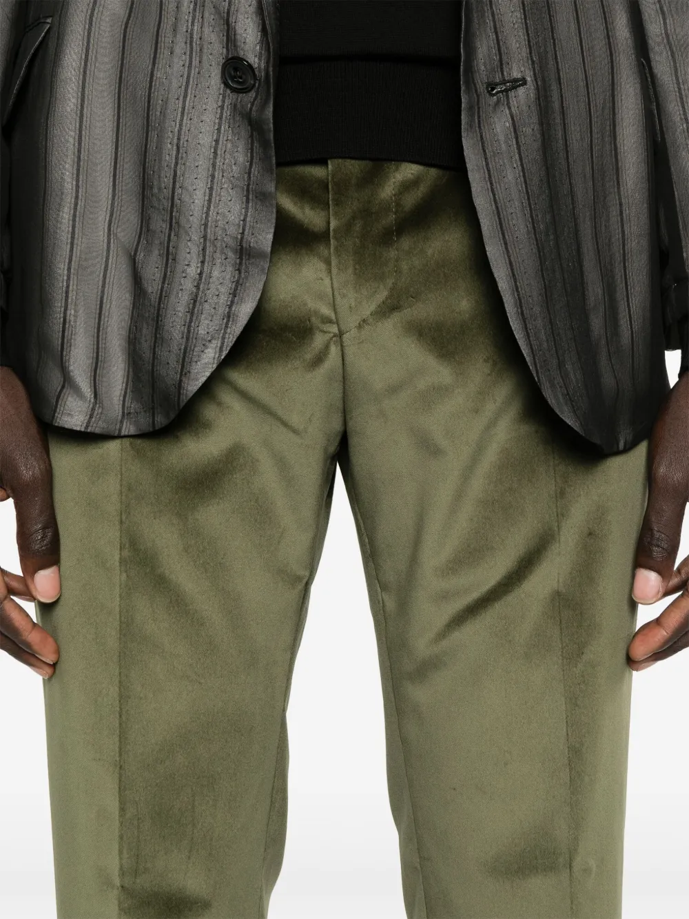 Karl Lagerfeld Fluwelen broek Groen