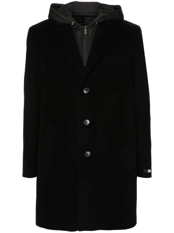 Karl Lagerfeld Hooded Coat Black FARFETCH PT