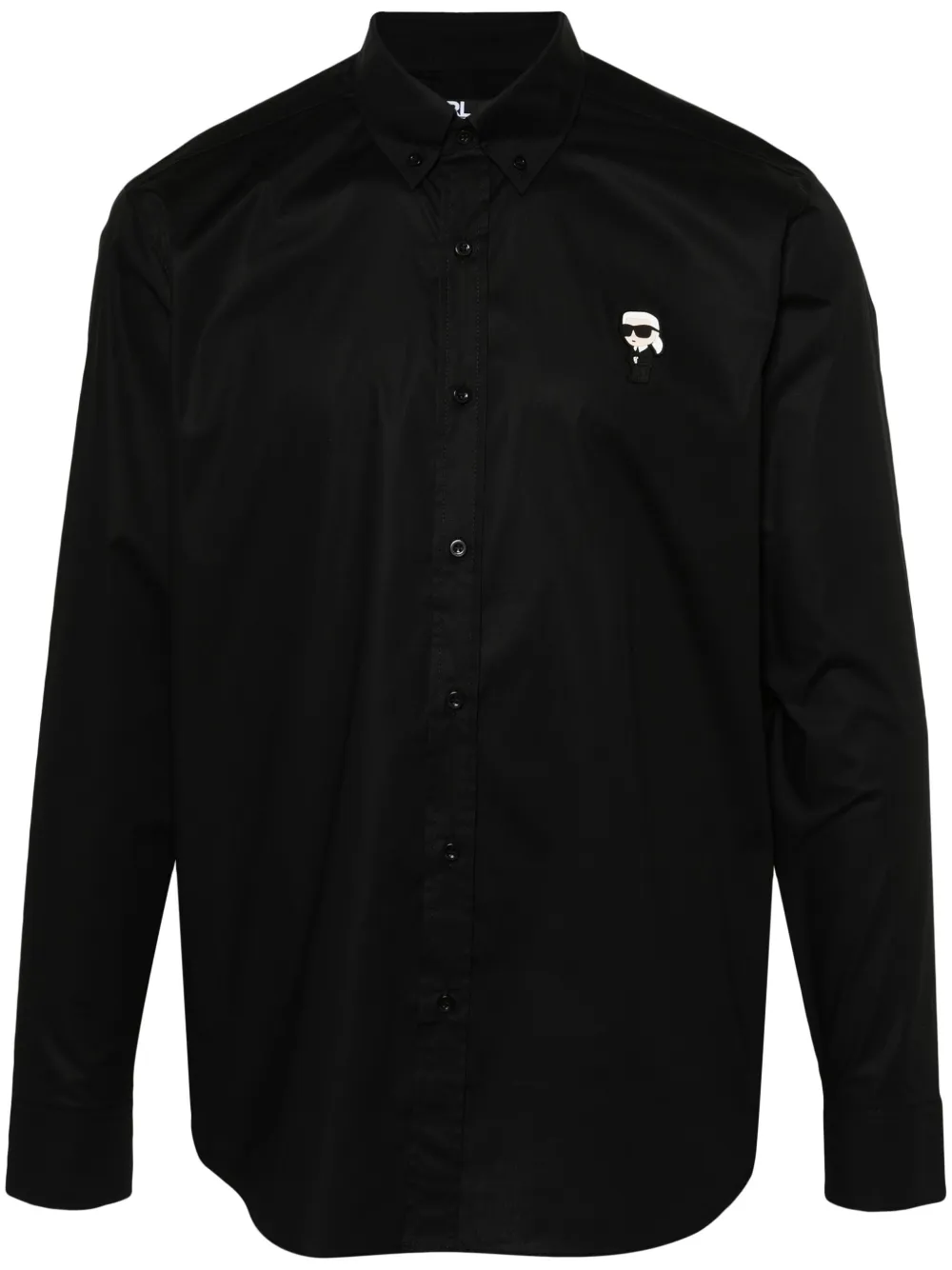 Karl Lagerfeld Ikonik Karl patch Cotton Shirt Black FARFETCH TR