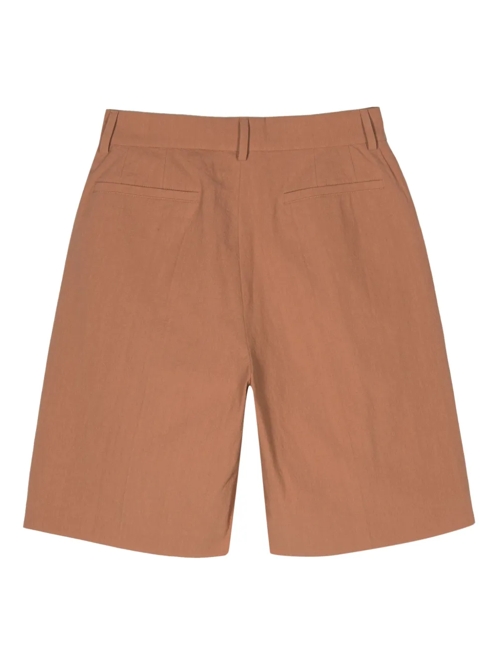 Shop Nanushka Carsten Pleated Cotton Shorts In Brown