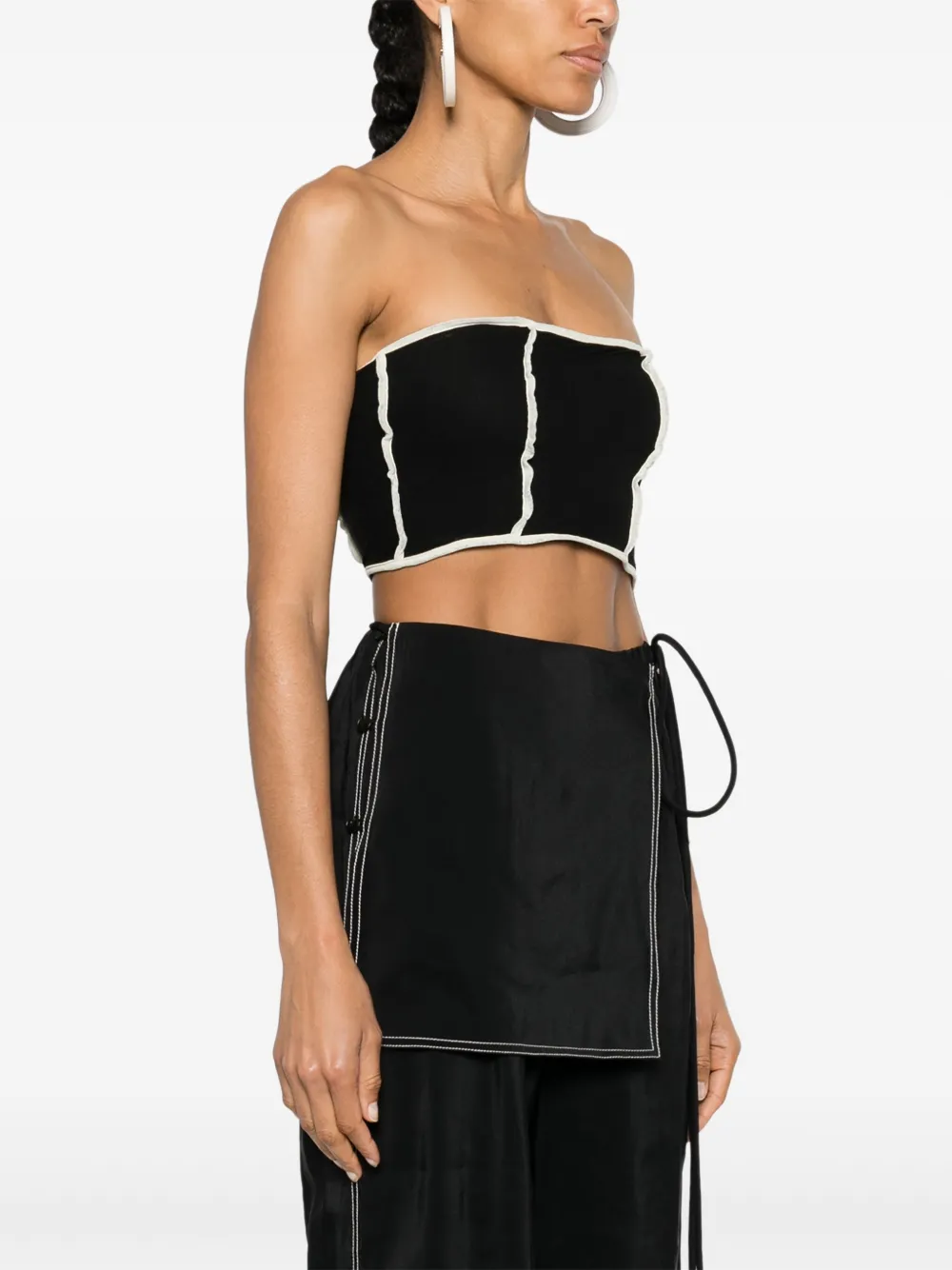 Nanushka Luisa strapless cropped top Zwart