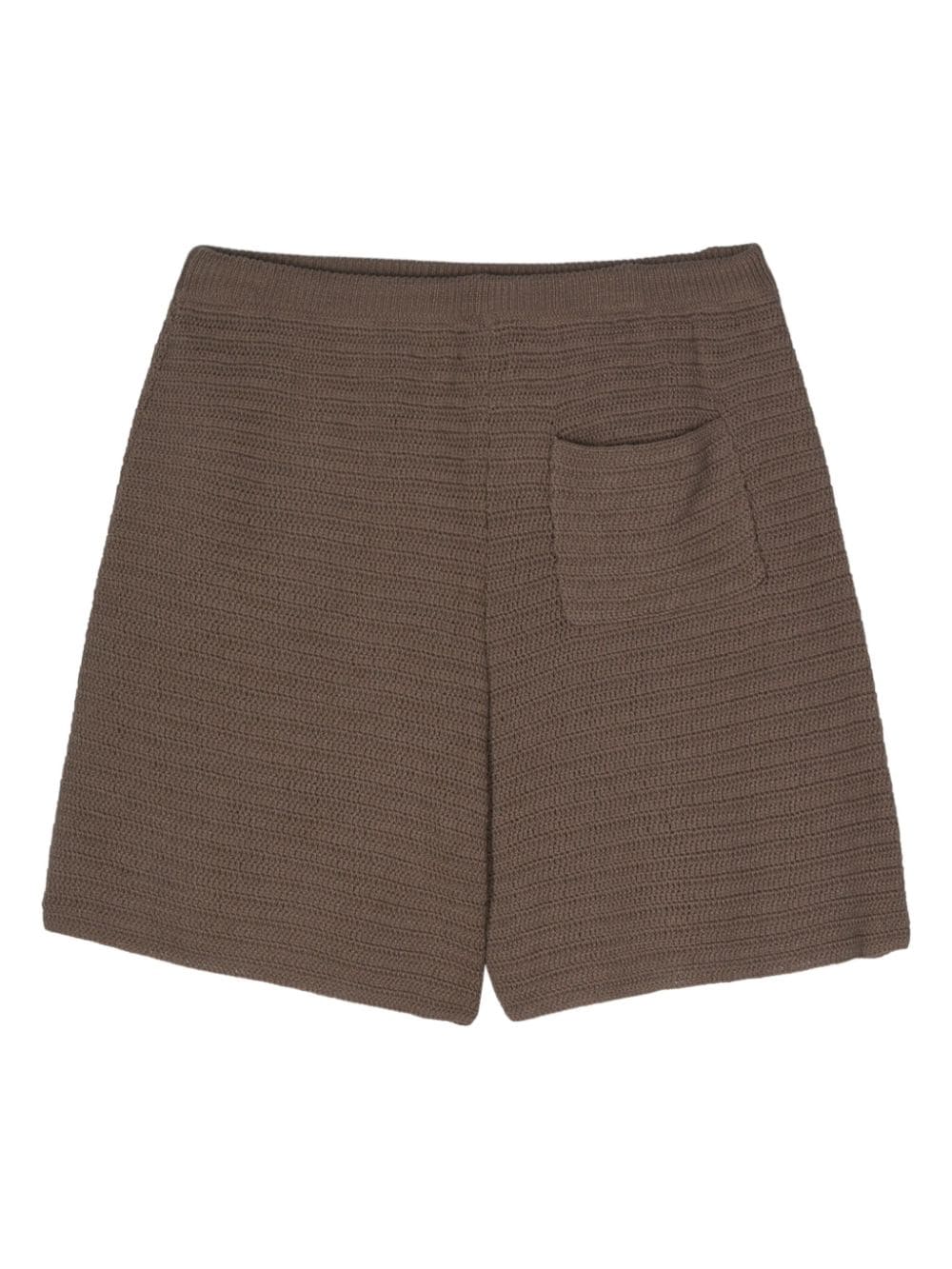 Shop Nanushka Caden Crochet-knit Shorts In Brown